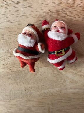 Classic Red Santa Claus Holiday Ornaments - Set of 2